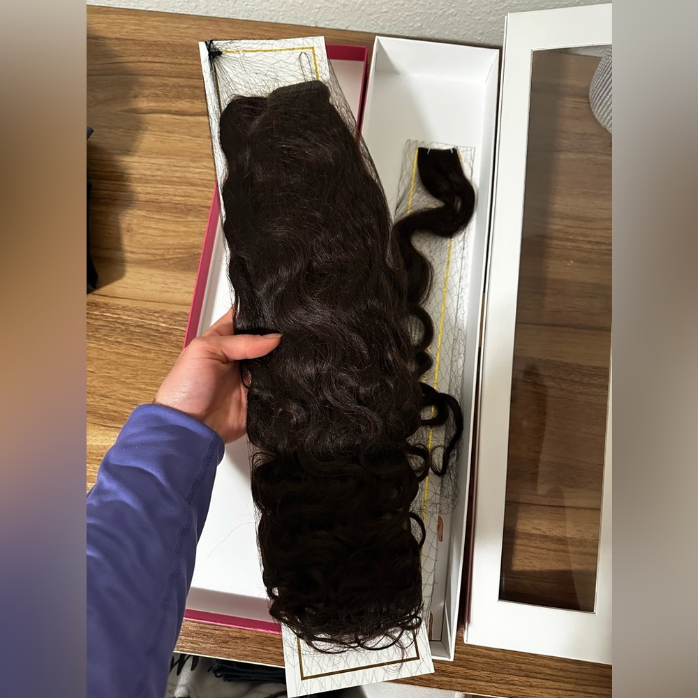 NIB Luxy Curly Ponytail Extension Dark Brown